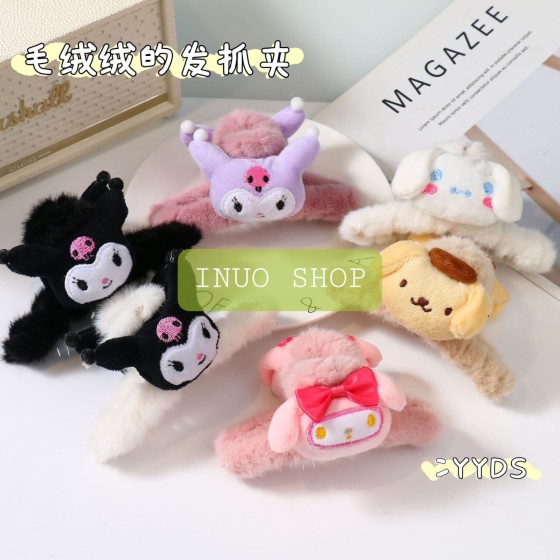 Pinza de felpa para cabello,Pinza para cabello de felpa con dibujos animados